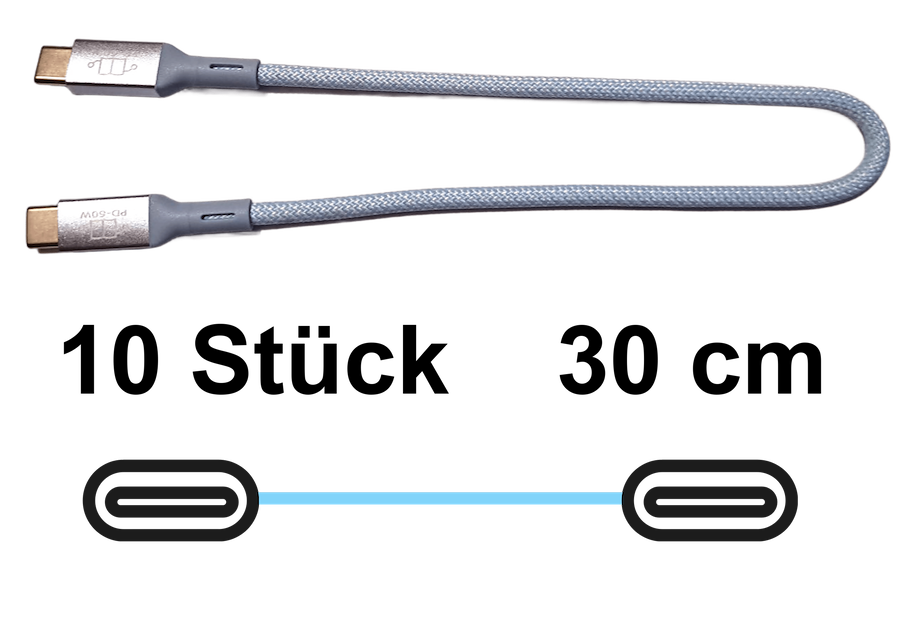 USB C-C Kabel 10 Stück mit PD60W ladestandard